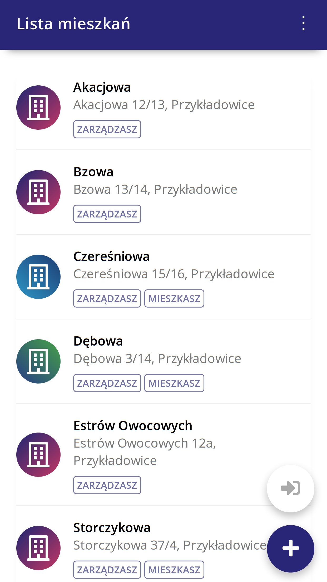 Zrzut ekranu aplikacji Naym